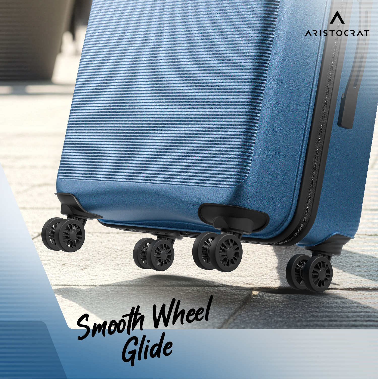 Image of ARISTOCRAT Axis Check-in Trolley Bag | Medium Hard Luggage with Combination Lock Check-in Suitcase 8 Wheels - 26 Inch