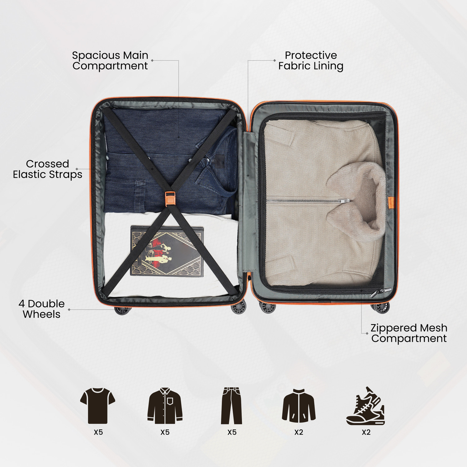 Image of SECURITECH by DELSEY PARIS PATROL Expandable Cabin Suitcase 8 Wheels - 21 Inch