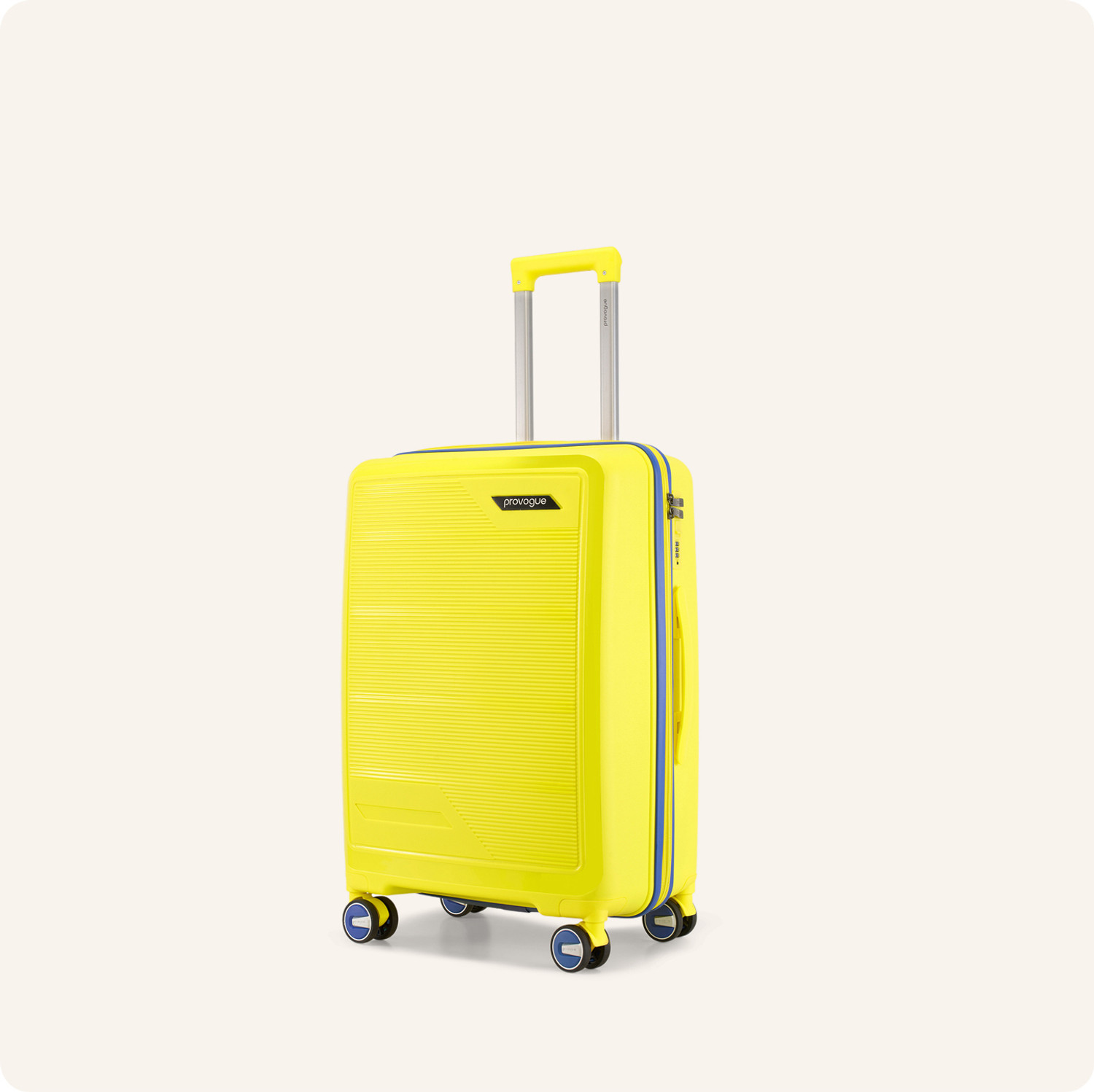 Image of PROVOGUE Spectrum 8W 55 Sundrip Yellow Trolley Bag Expandable Cabin Suitcase 8 Wheels - 20 inch