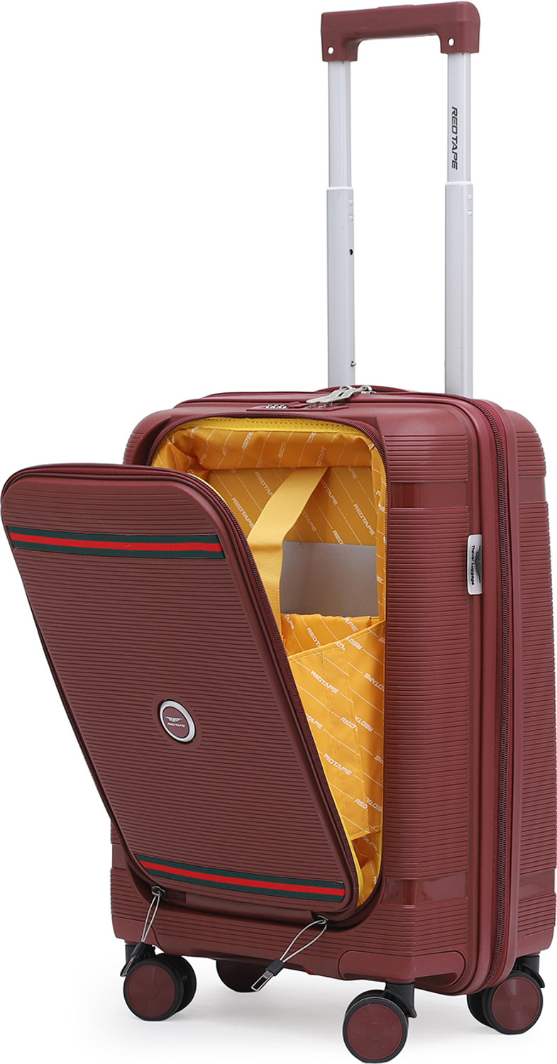 Image of Red Tape Small Cabin Suitcase (55.5 cm) 8 Wheels - Unisex 20 In Small Cabin Suitcase 13.5 In Laptop Front-Open Cabin Luggage- 35L - Red