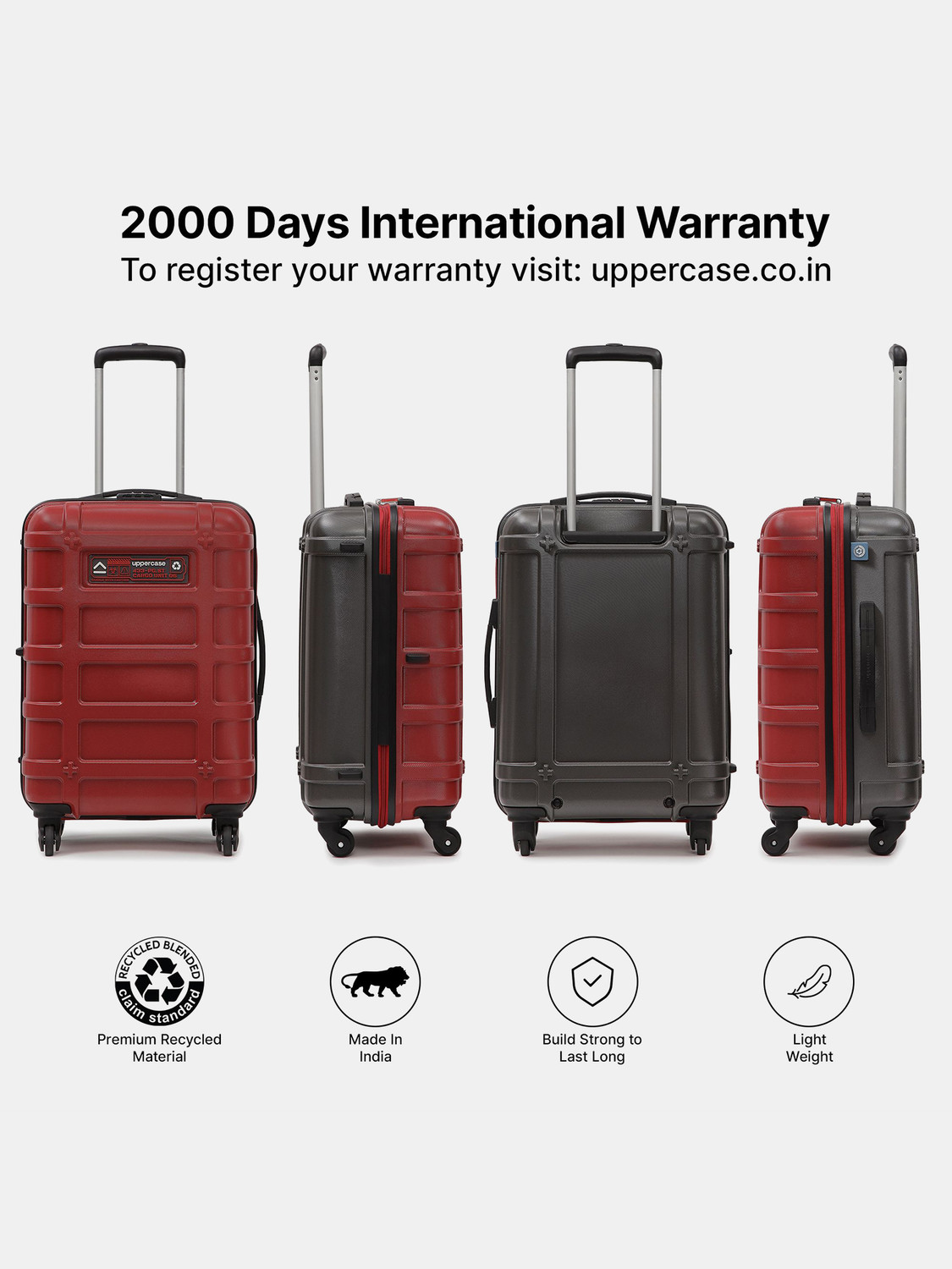 Image of Uppercase Cargo Bag, Combination Lock & Mesh Convi Pack (S+M) for Men and Women Cabin & Check-in Set 4 Wheels - 32 inch