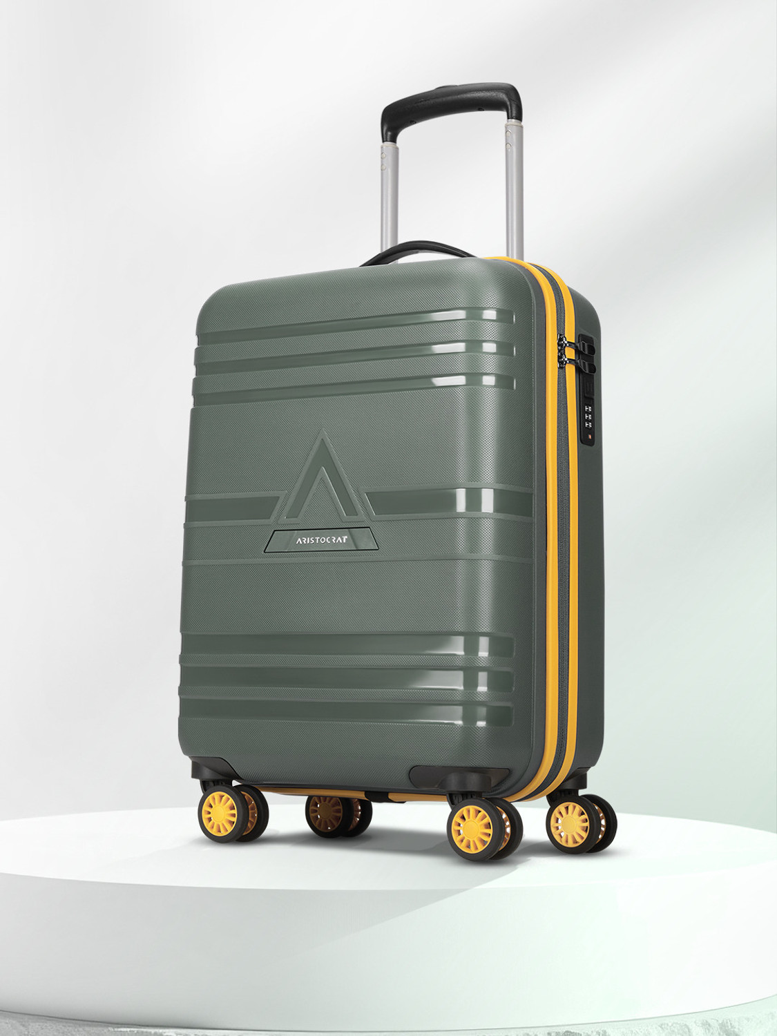 Image of ARISTOCRAT Airstop Max Hard Side Luggage | Trolley Bag With Flushed Combination Lock Cabin Suitcase 4 Wheels - 21 Inch