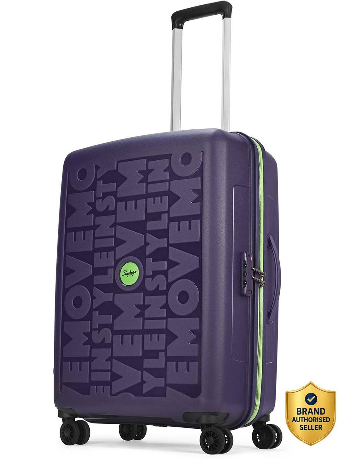 SKYBAGS Play Hard Side Stylish Trolley Bag, Polypropylene Travel Luggage with TSA Lock Check-in Suitcase 8 Wheels - 26 Inch