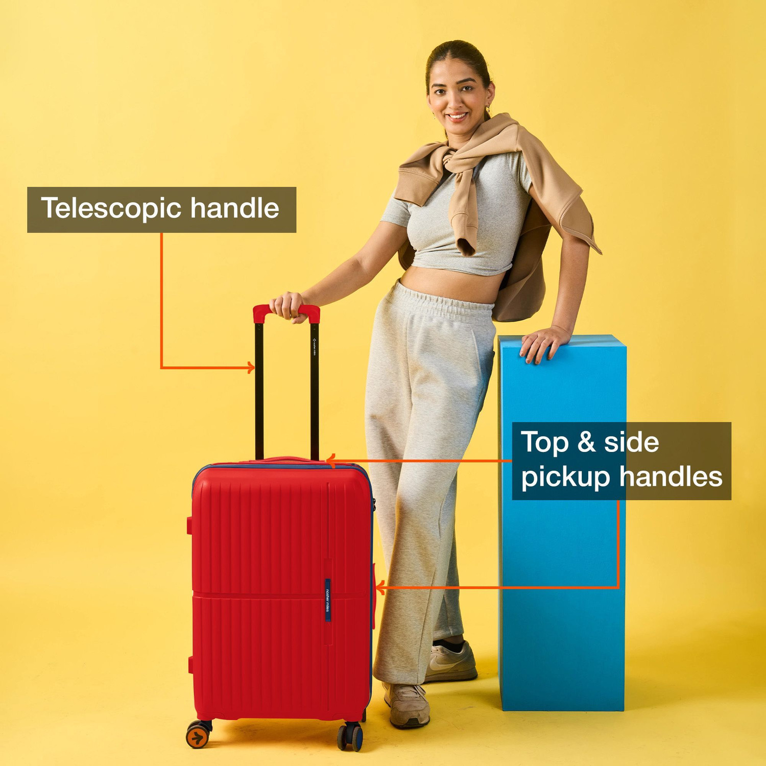 Image of NASHER MILES Springfield Hard-Sided Polypropylene Luggage Set of 2 Trolley Bag for Travel Cabin & Check-in Set 8 Wheels - 24 inch