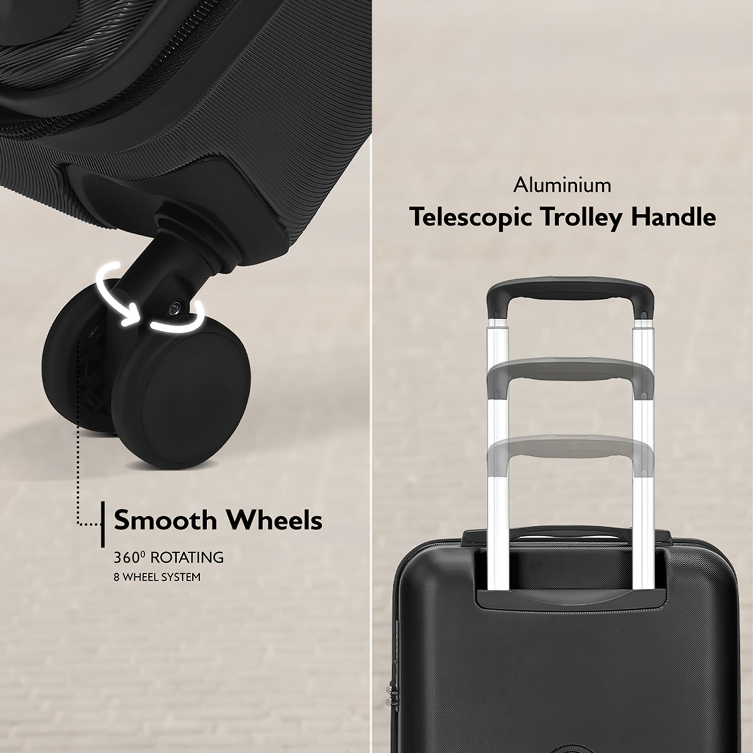 Image of United Colors of Benetton Ionic Cabin Suitcase 8 Wheels - 22 Inch