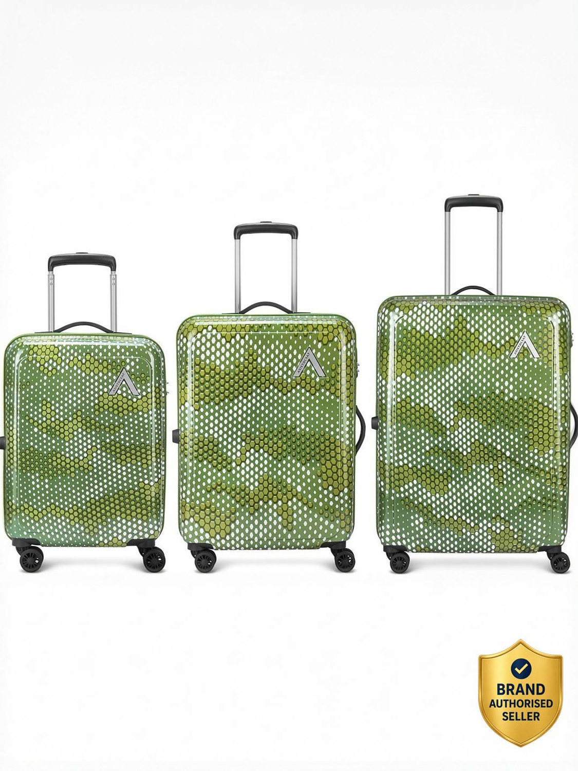 Image of ARISTOCRAT Combat Set of 3 Trolley Bag 53.5,63.5 & 73.2cm | Hard Luggage | Combination Lock Cabin & Check-in Set 8 Wheels - 29 Inch