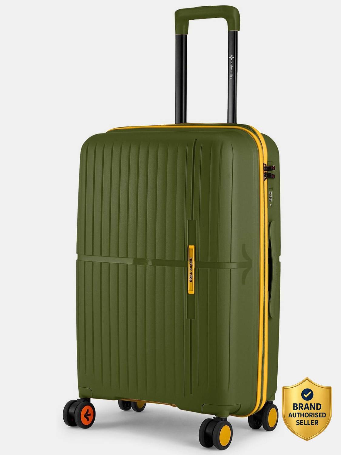 NASHER MILES Springfield HardSide Polypropylene Checkin Luggage 24inch Trolley Bag for Travel Check-in Suitcase 8 Wheels - 24 inch Olive, Yellow - Price in India | Flipkart.com