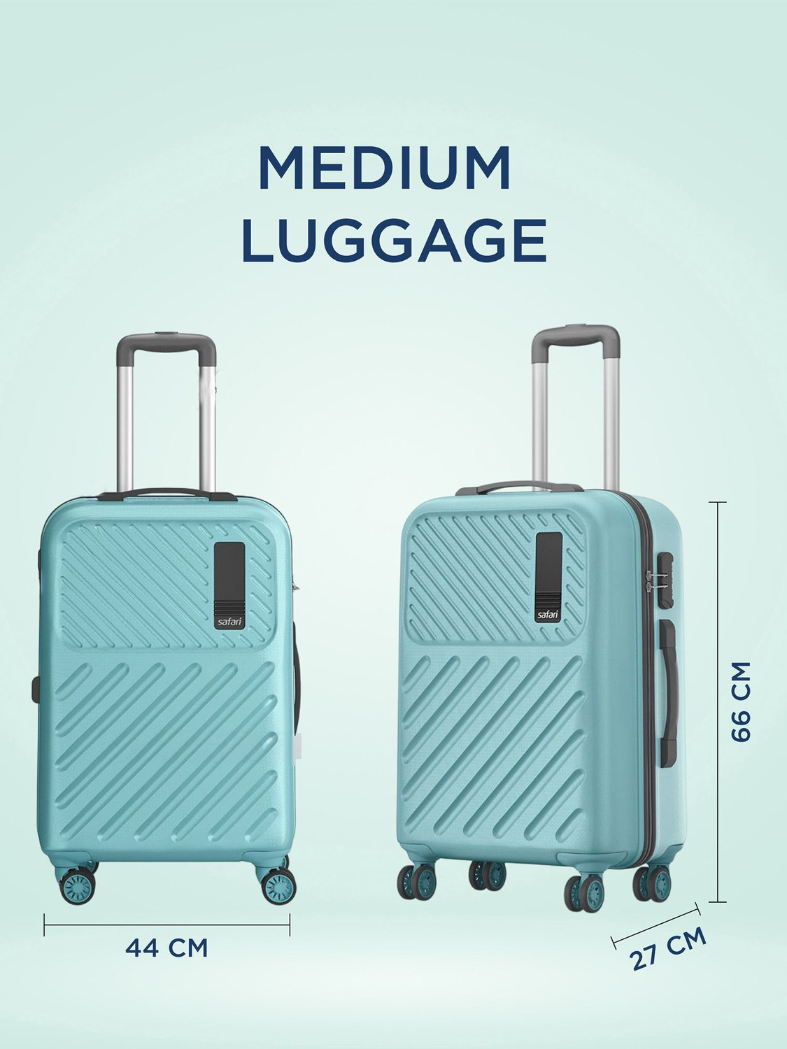 Image of SAFARI Medium Check-in Suitcase (66 cm) 8 Wheels - ZODIAC 66 - Teal