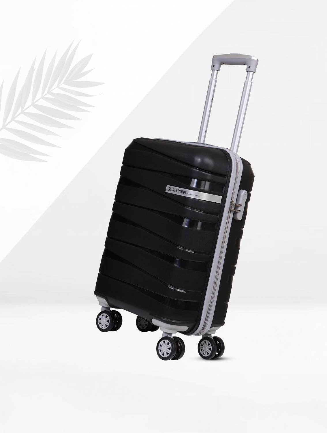 JACY LONDON Hard Sided PP 8 Wheel , with Telescopic Steel Trolley and Number Lock Cabin Suitcase 8 Wheels - 21 inch