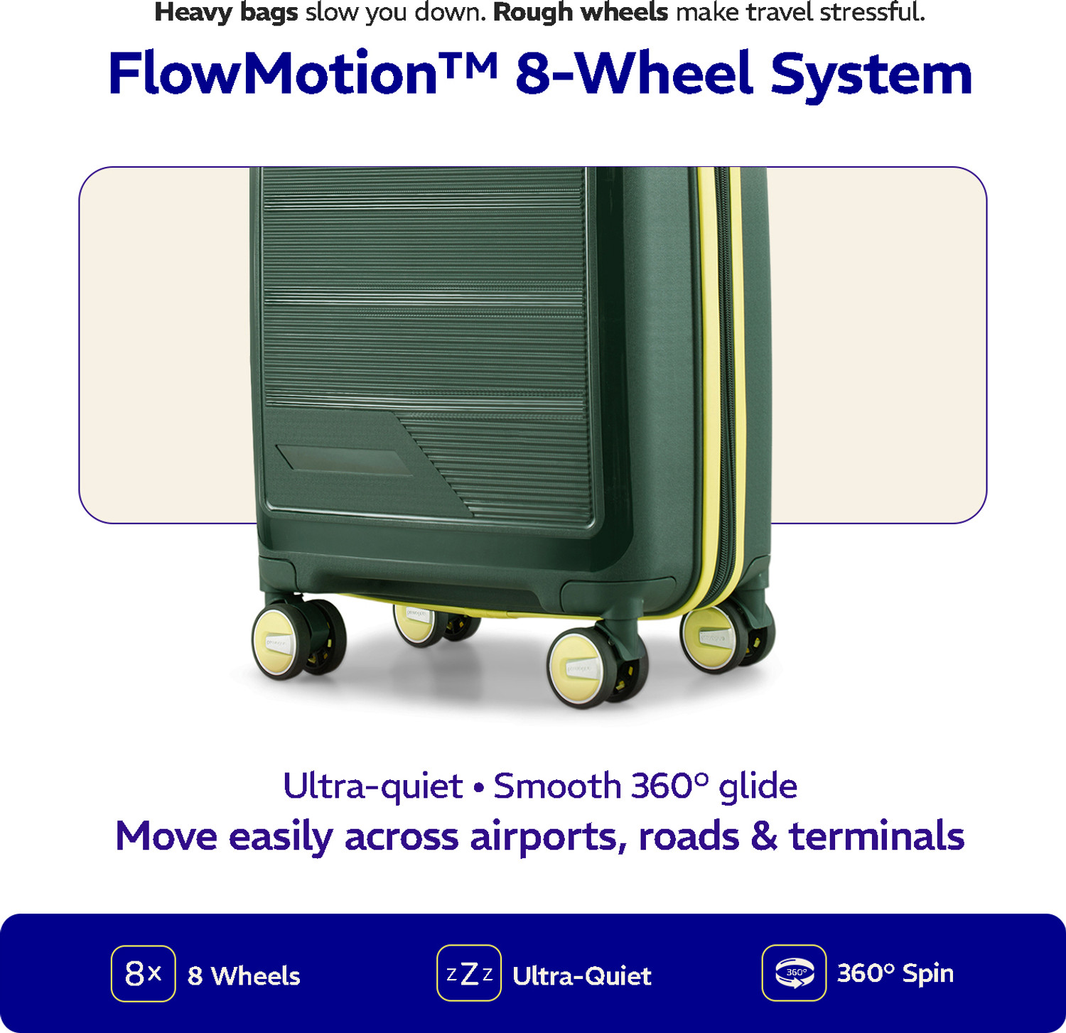 Image of PROVOGUE Spectrum 8W 75 Midnight Fern Green Trolley Bag Expandable Check-in Suitcase 8 Wheels - 30 inch