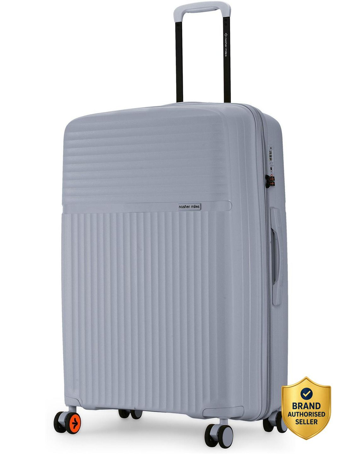 Image of NASHER MILES Krabi Expander Hardside Polypropylene Check-in Grey 75cm Trolley Bag Expandable Check-in Suitcase 8 Wheels - 28 inch