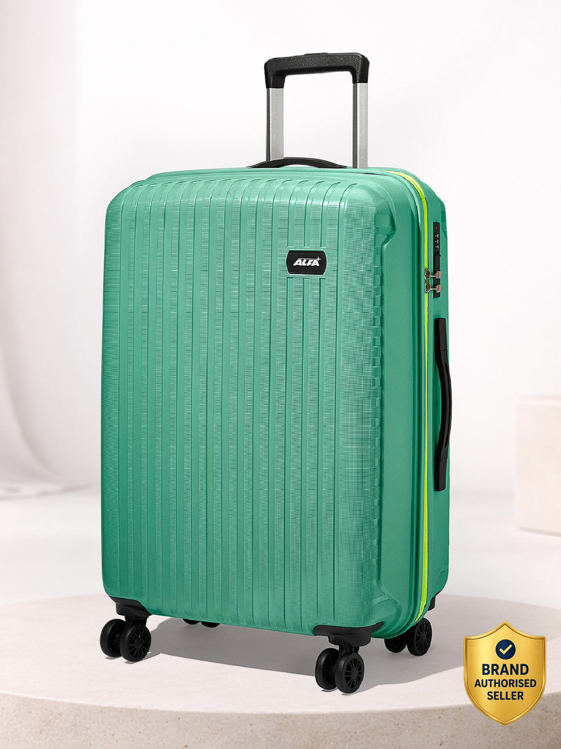 Image of ALFA by VIP Excel Secure Hard Side Luggage | Trolley Bag With Flushed Combination Lock Check-in Suitcase 8 Wheels - 30 Inch
