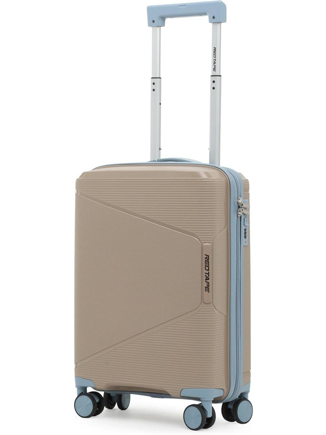Image of Red Tape Unisex 40L Polypropylene Hard Trolley Bag With Mobile Holder Cabin Suitcase 8 Wheels - 20 inch