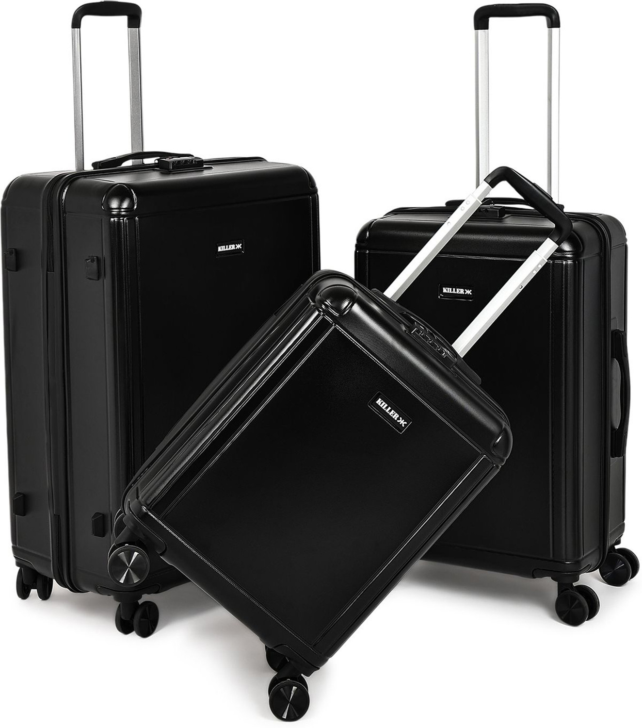 Image of KILLER Box-Light-Weight & Durable Polycarbonate Black Hard Luggage Check-in Suitcase 8 Wheels - 28 Inch