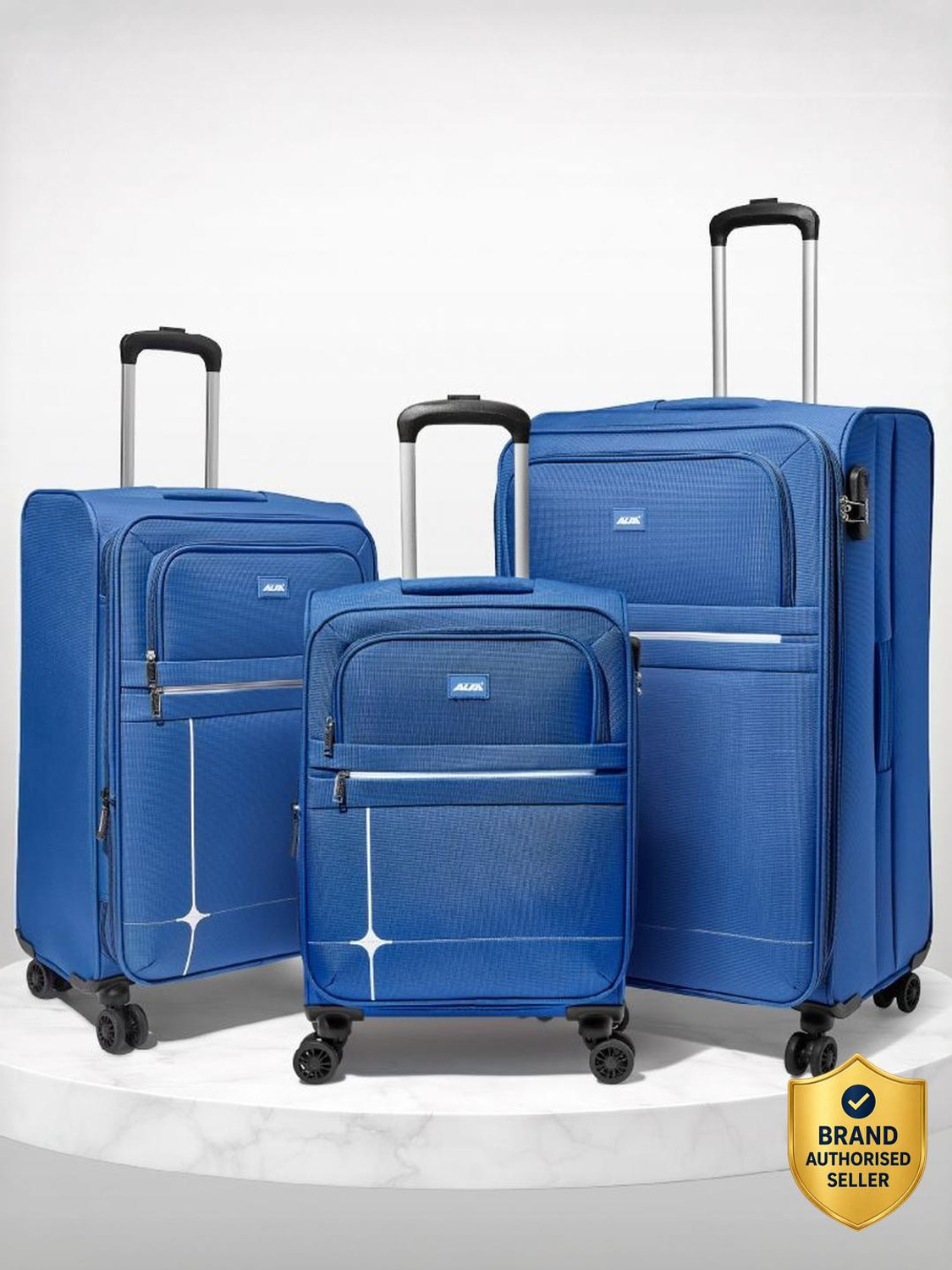 Image of ALFA by VIP Shield Safe Soft Body Luggage | Expandable Trolley Bag With Combination Lock Expandable Cabin & Check-in Set 8 Wheels - 31 Inch