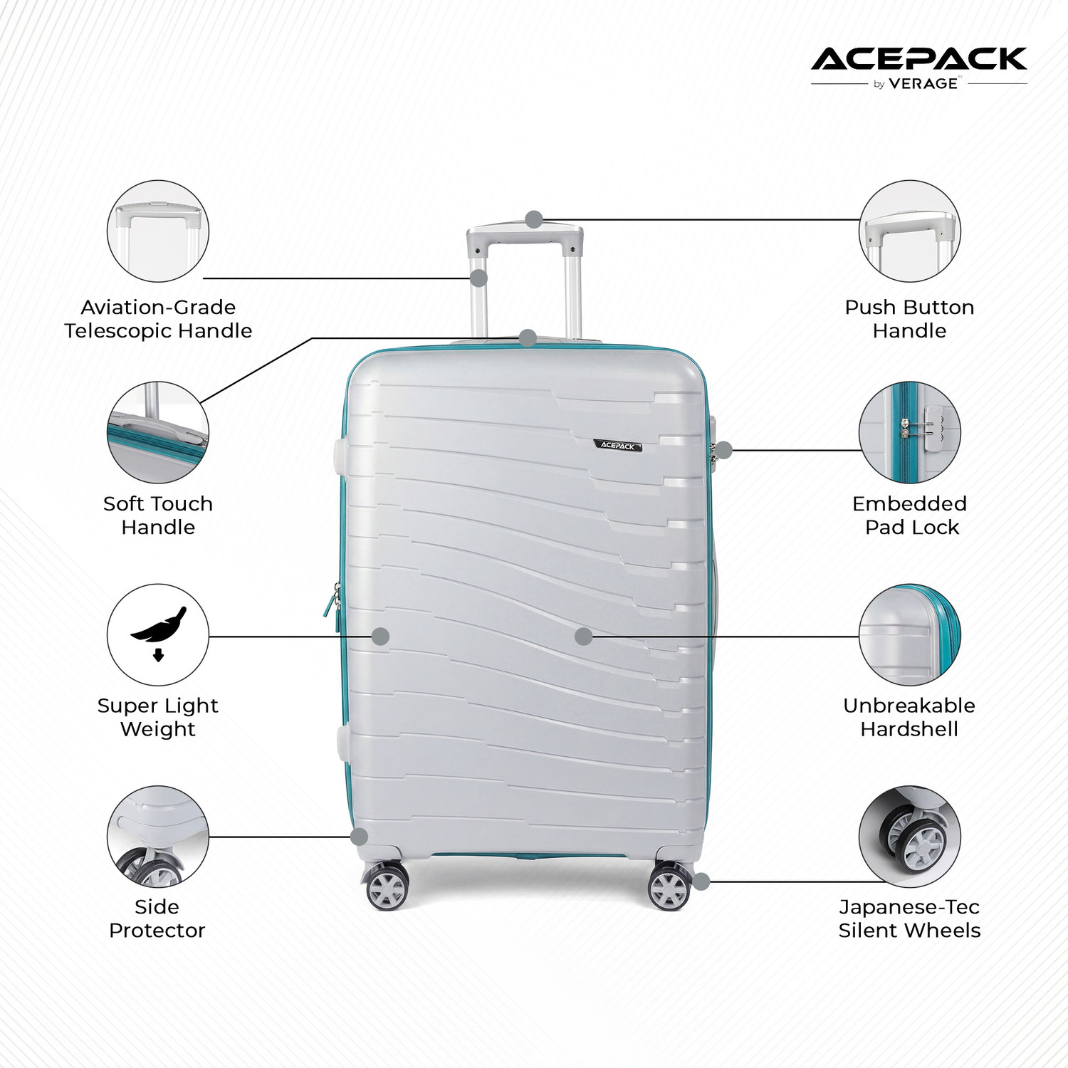 Image of ACEPACK Starlink Cabin & Check-in Set 8 Wheels - 28 inch