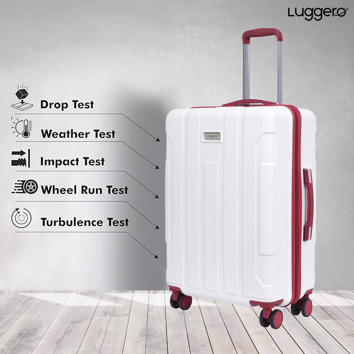 Luggero CANDY Light-Weight & Durable Polycarbonate OFF White Hard