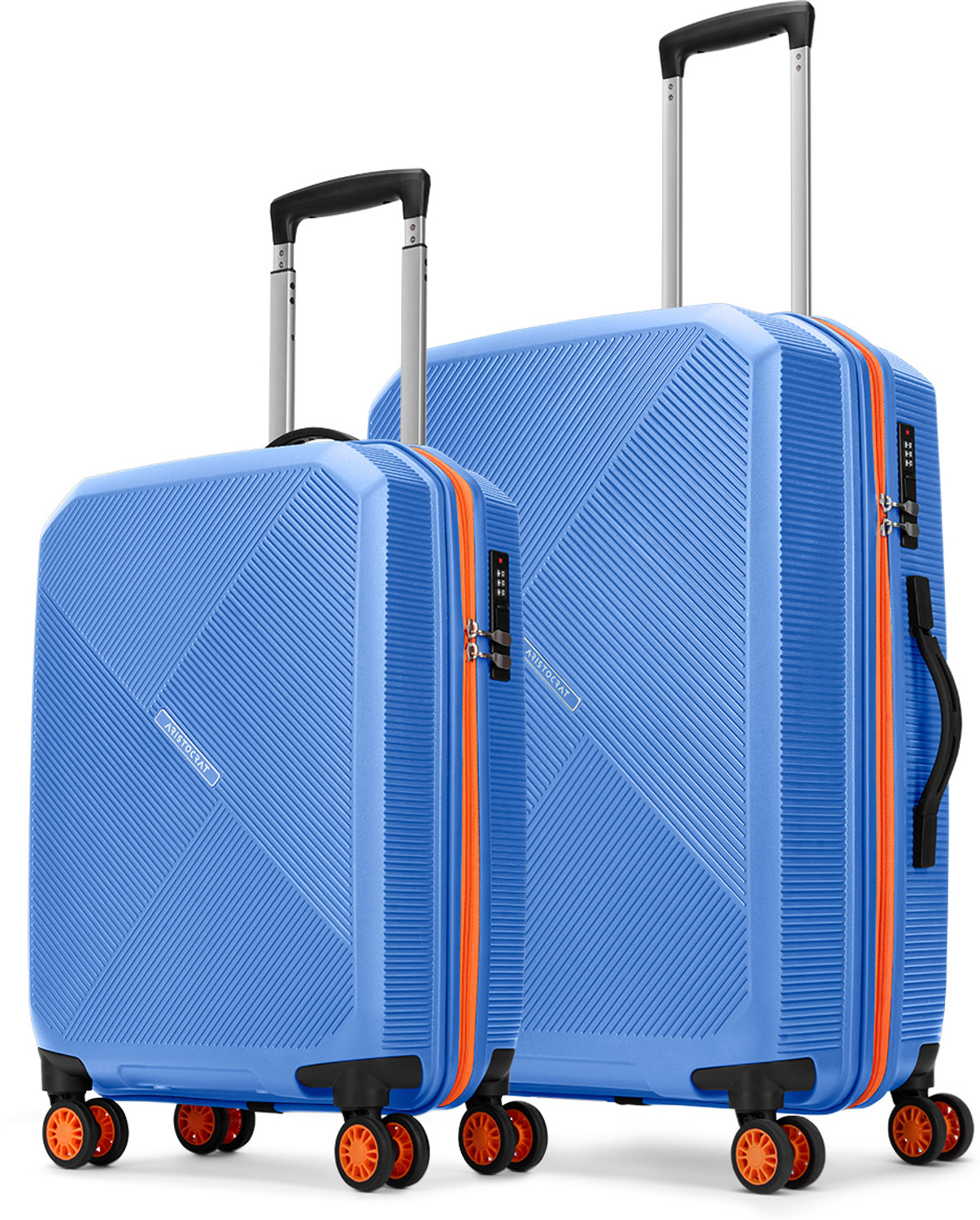 Image of ARISTOCRAT Apex Hard Side Polypropylene Luggage | Trolley Bag with Combination Lock Cabin & Check-in Set 8 Wheels - 27 Inch