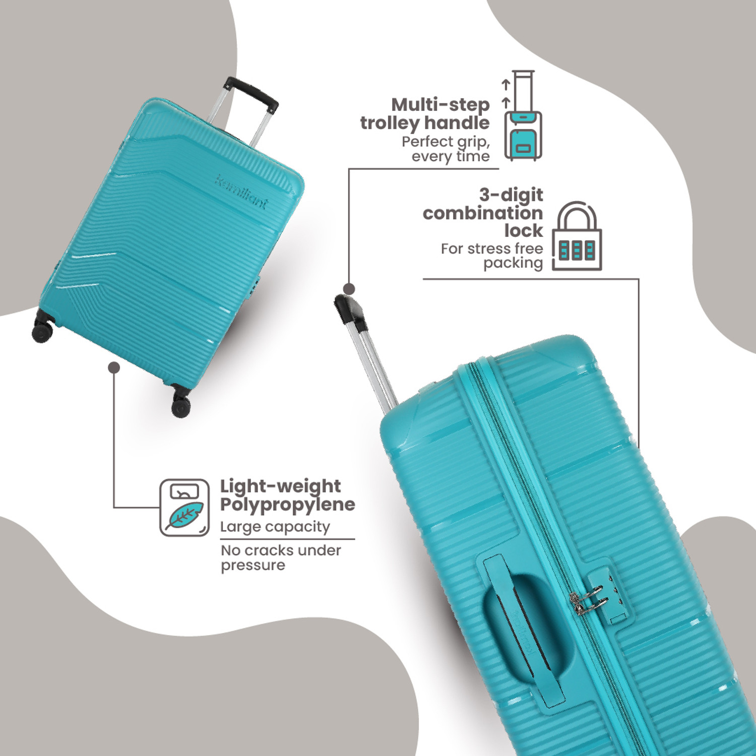 Image of KAMILIANT ARMOR Check-in Suitcase 8 Wheels - 26 inches