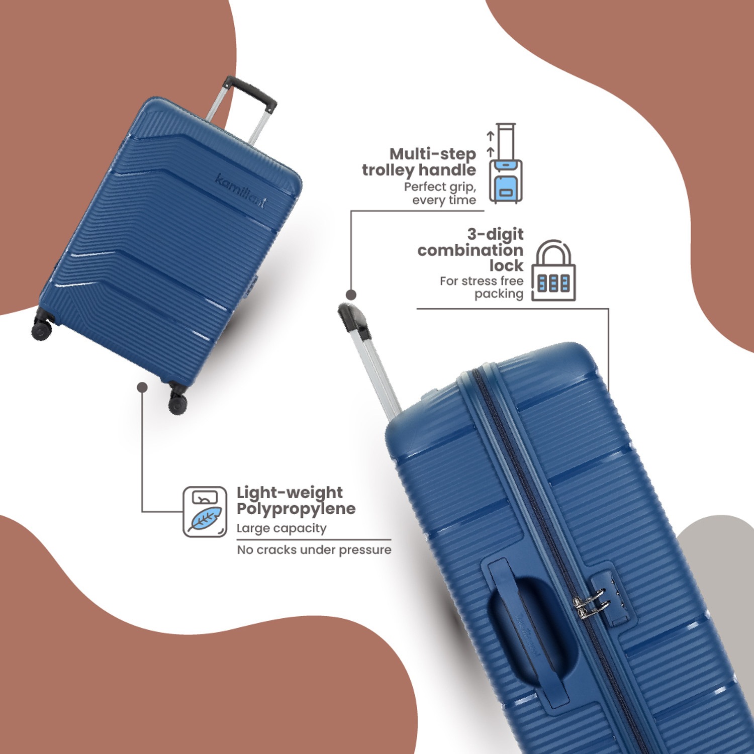 Image of KAMILIANT by American Tourister ARMOR Check-in Suitcase 8 Wheels - 26 inches