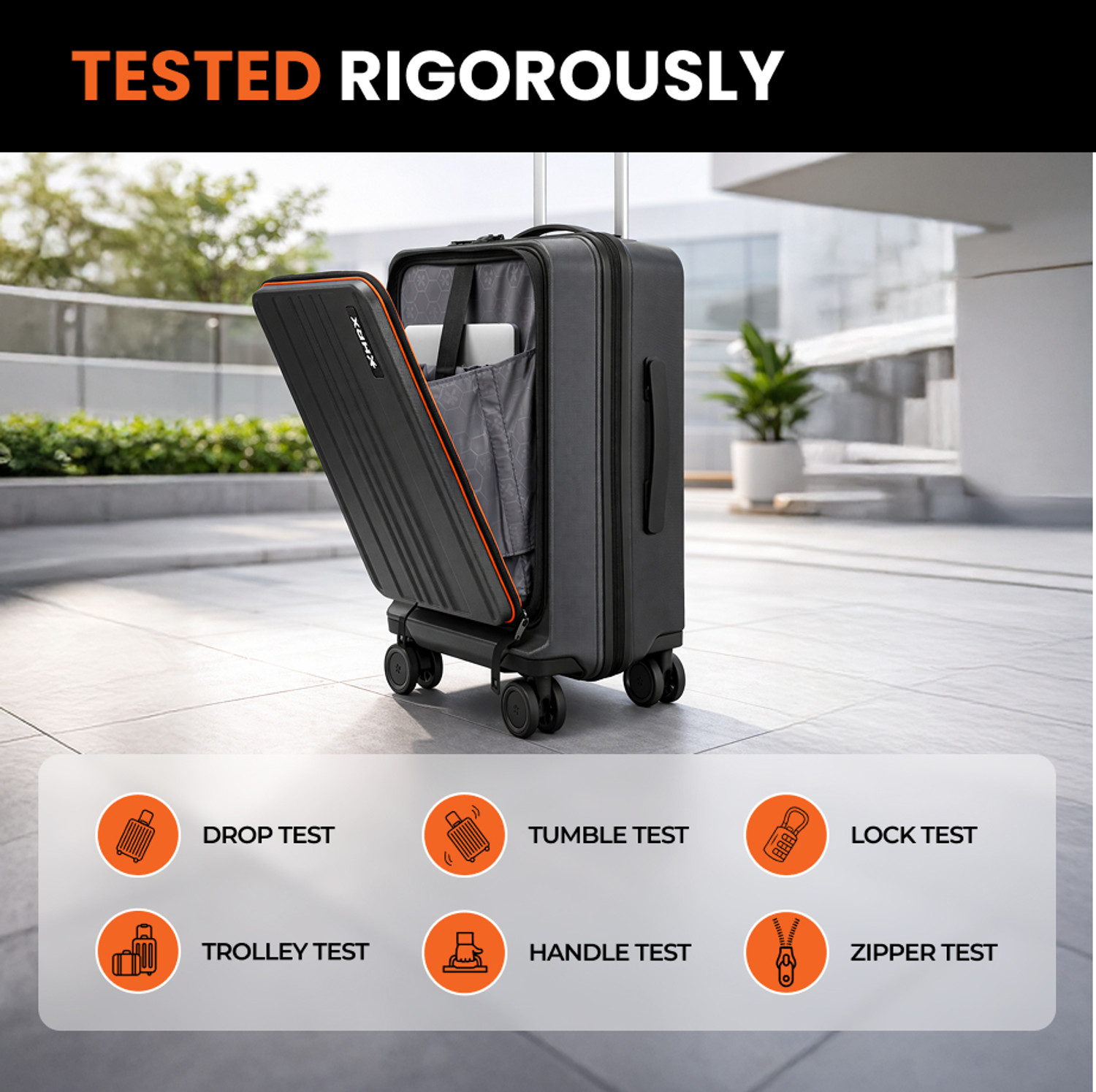 Image of HRX Force Urban Laptop 2.0 - Twill Cabin Suitcase 8 Wheels - 22 inch