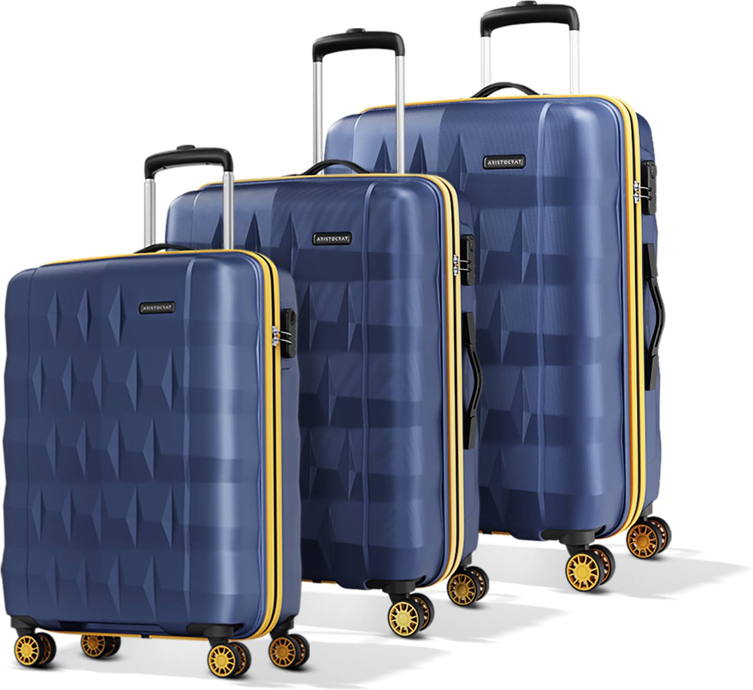 ARISTOCRAT Hard Body Set of 3 Luggage 8 Wheels - Comet ...