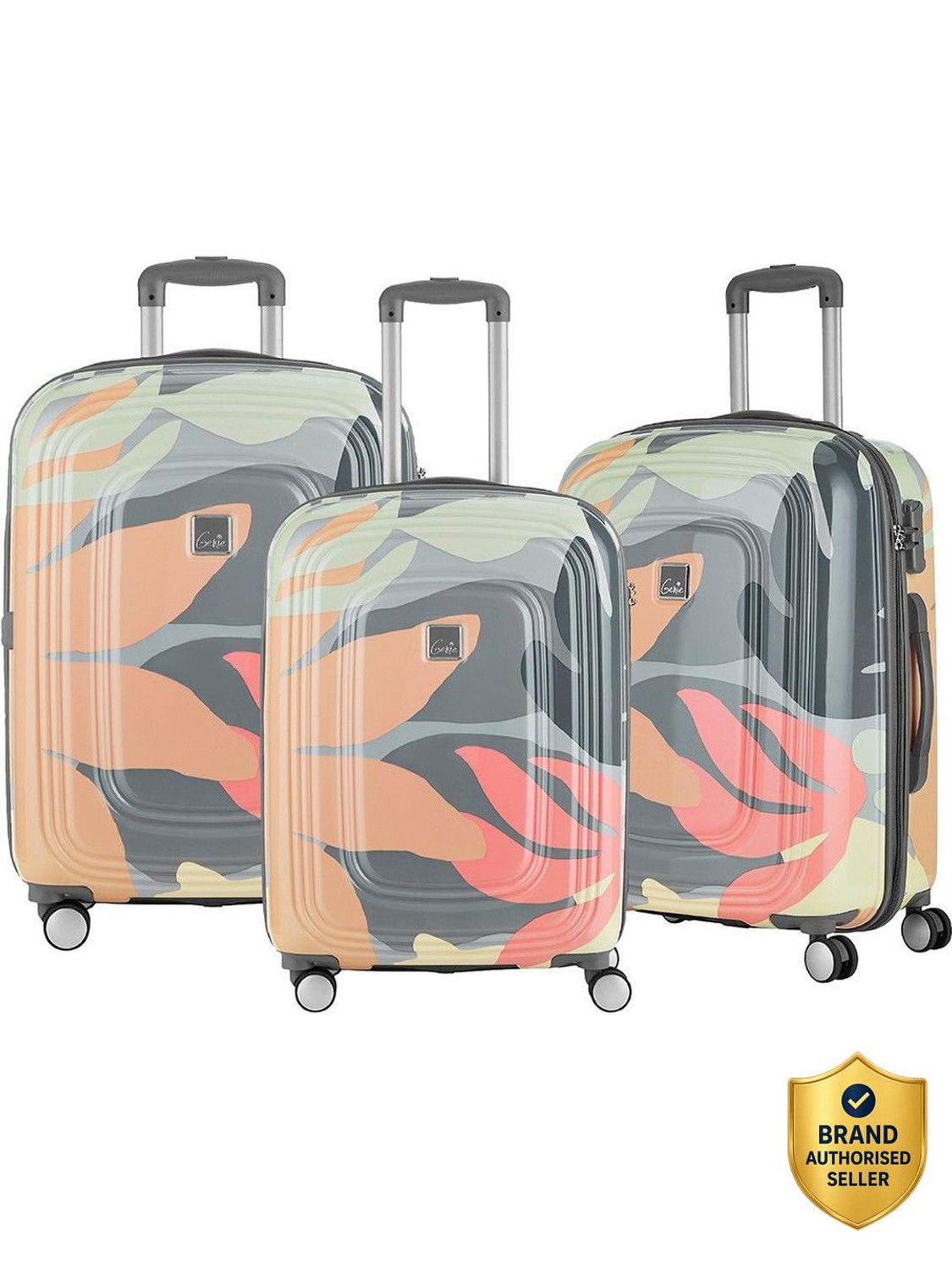 Image of Genie Hard Body Set of 3 Luggage 8 Wheels - FLORENTINE SET 4W - Set of 3 (Small 55cm |Medium 66cm | Large 79cm) - Pink