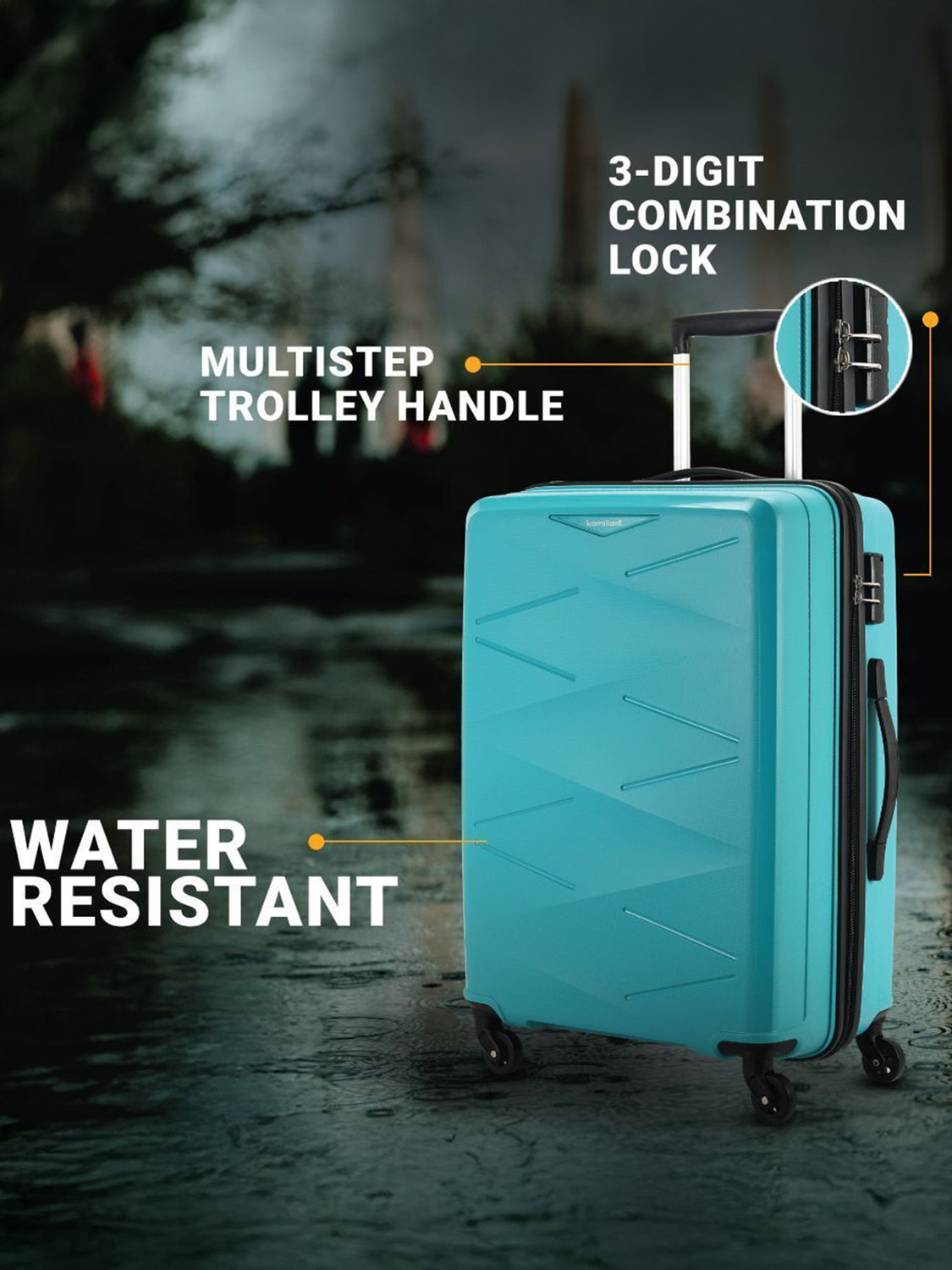 Image of Kamiliant by American Tourister (Small 55Cm |Medium 68Cm| Large 79Cm)Combination Lock-Triprism Cabin & Check-in Set 4 Wheels - 30 inch