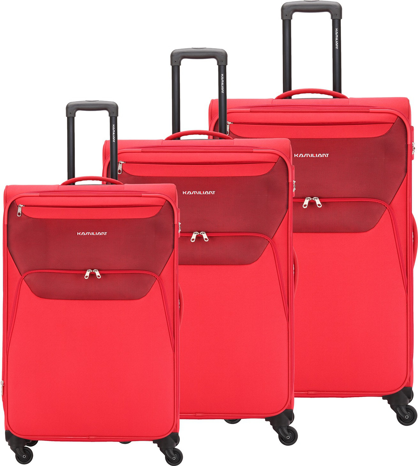 Image of Kamiliant by American Tourister BALI SPINNER Set of 3 (Small 56 cm | Medium 69 cm | Large 79 cm) RED Expandable Cabin & Check-in Set 4 Wheels - 32 INCH