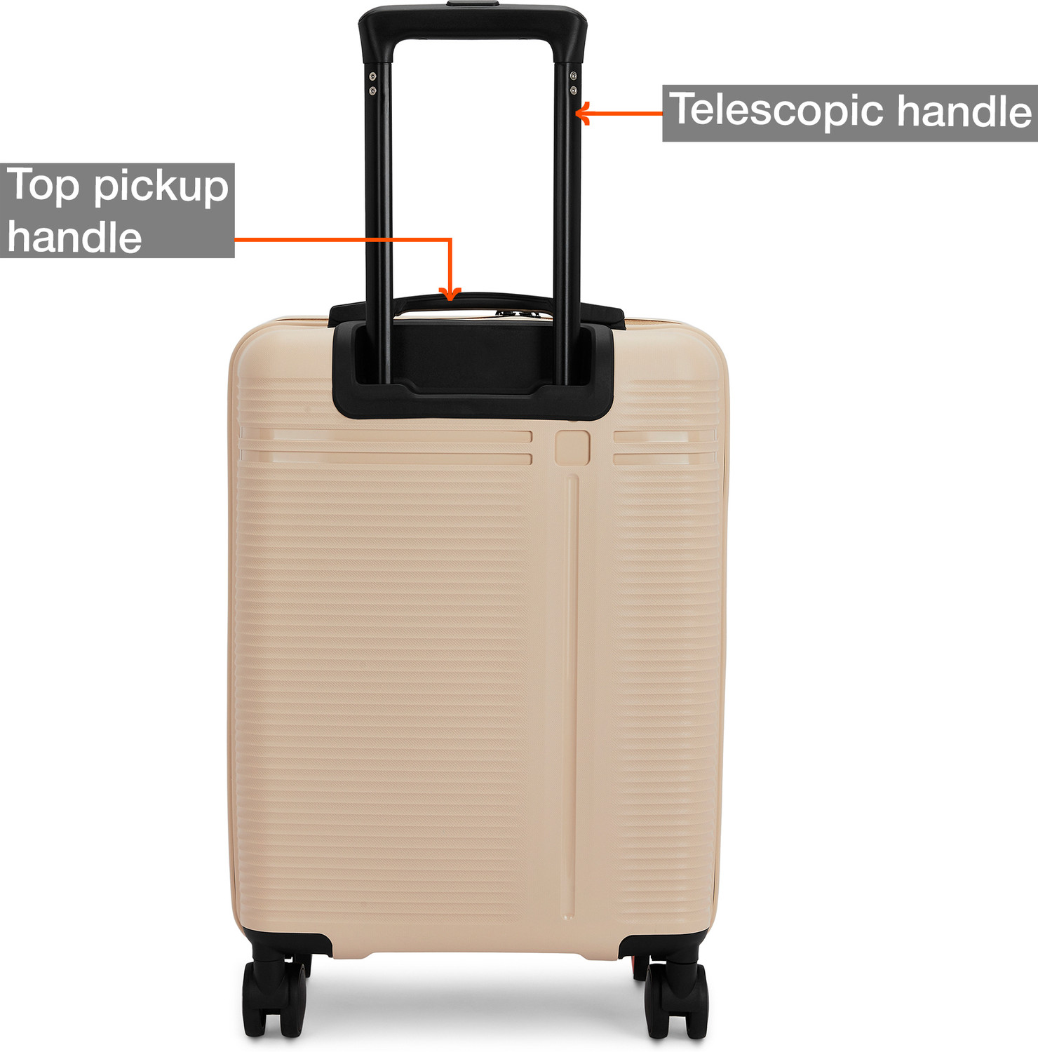 Image of NASHER MILES Shibuya Polypropylene 20 Inch Carry On Trolley Bag with Laptop Compartment Cabin Suitcase 8 Wheels - 20 inch
