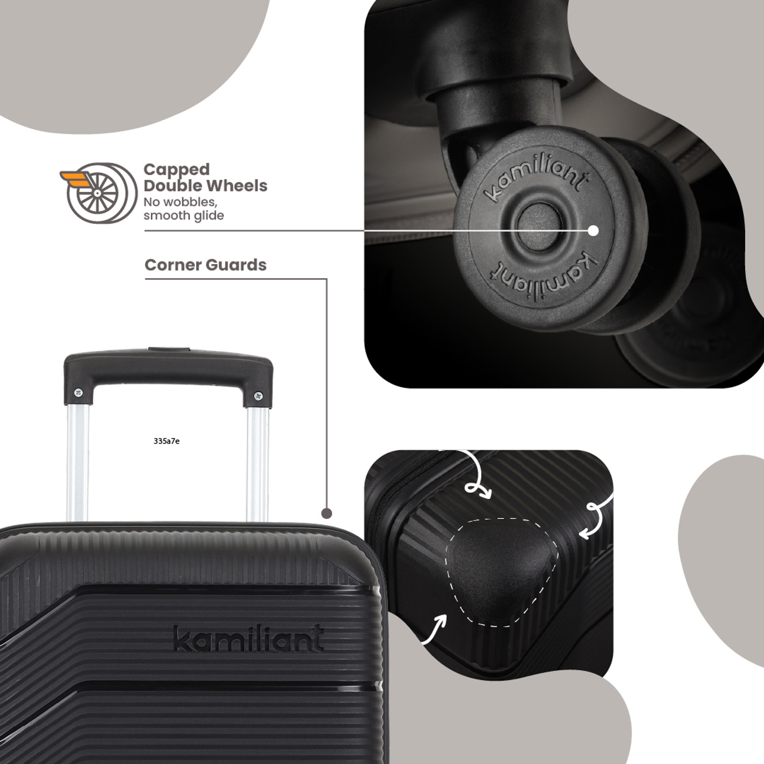 Image of KAMILIANT by American Tourister ARMOR Cabin Suitcase 8 Wheels - 21 inches
