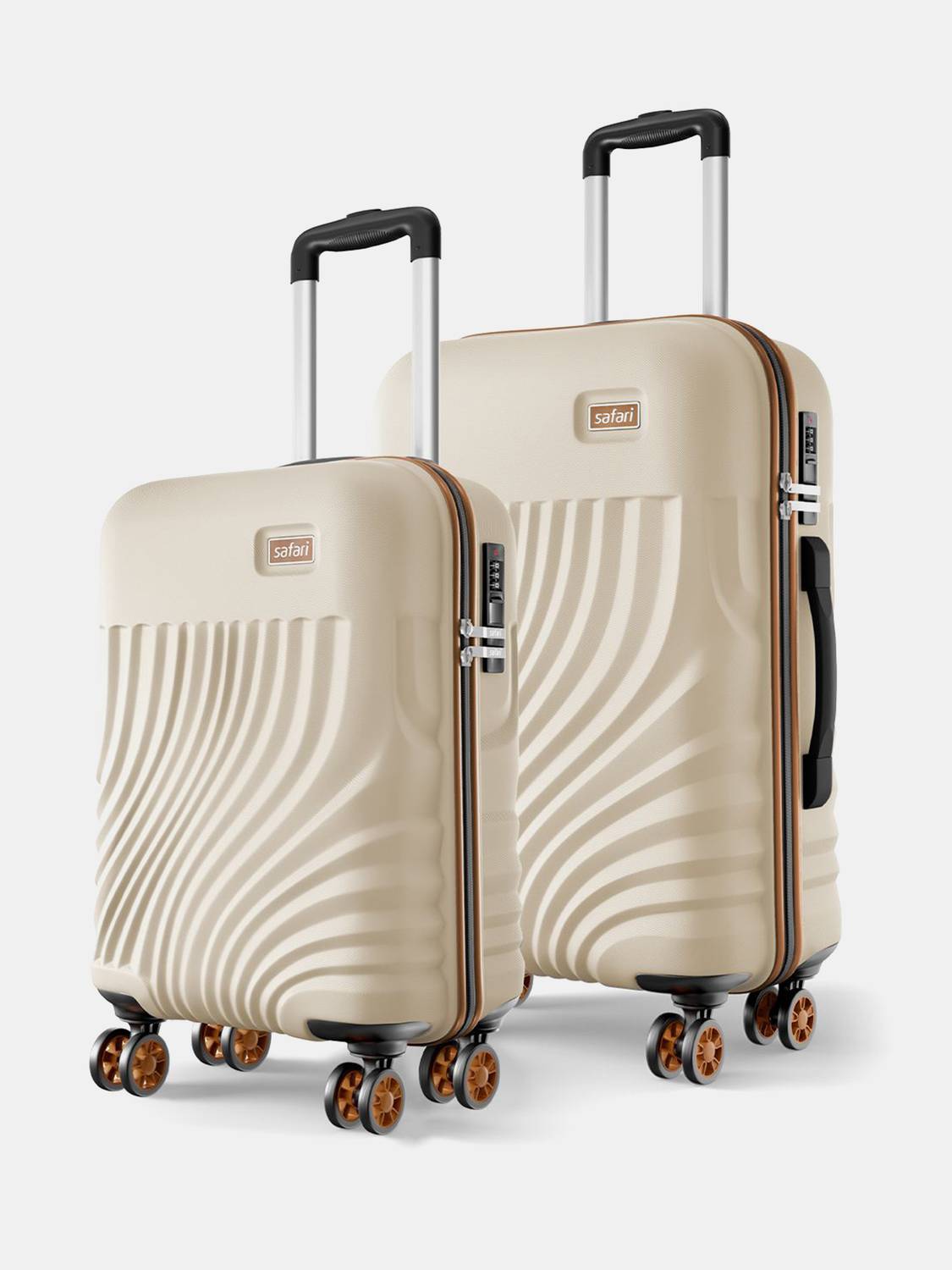 SAFARI Hard Body Set of 2 Luggage 8 Wheels - KEPLAR 4W - Beige