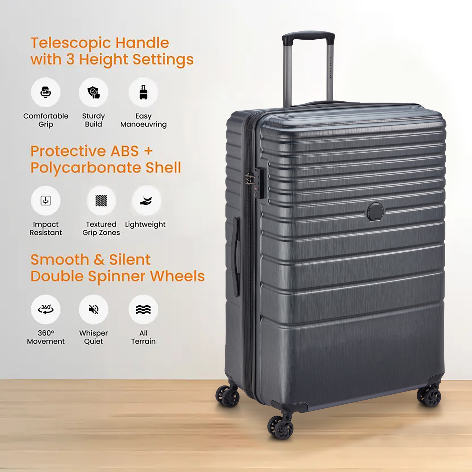 Image of DELSEY PARIS ALEXANDRA Expandable Check-in Suitcase 8 Wheels - 28 Inch