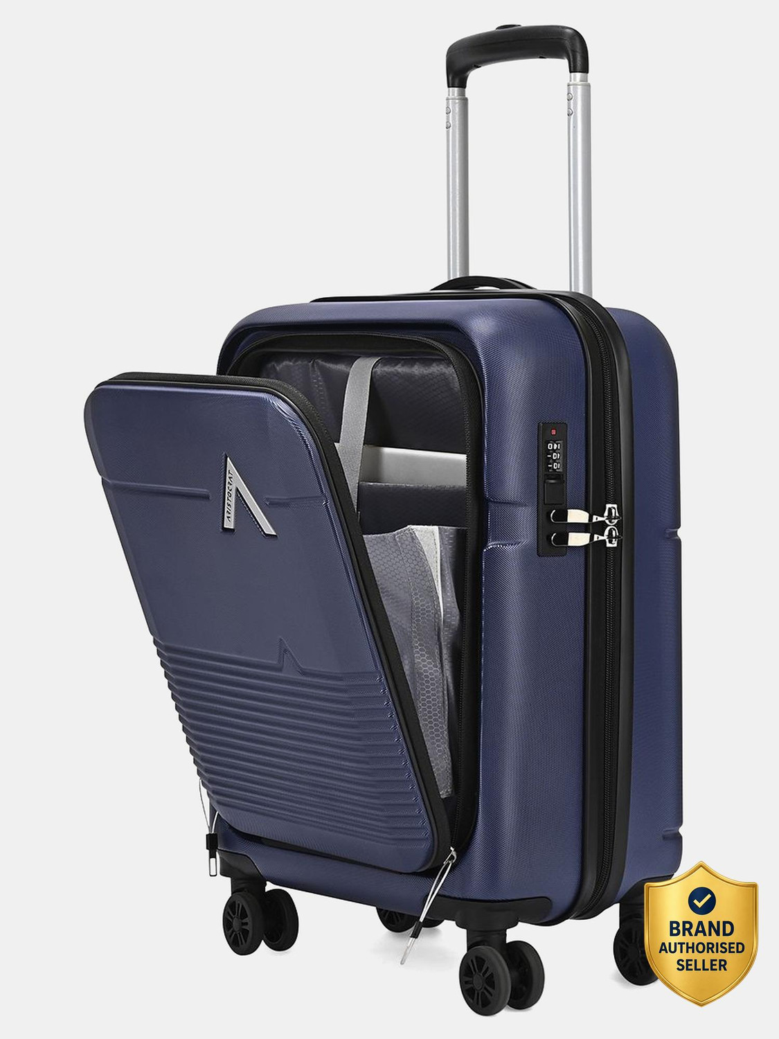 Image of ARISTOCRAT Orbit Hard Side Laptop Compartment Trolley Bag With Combination Lock Cabin Suitcase 8 Wheels - 21 inch