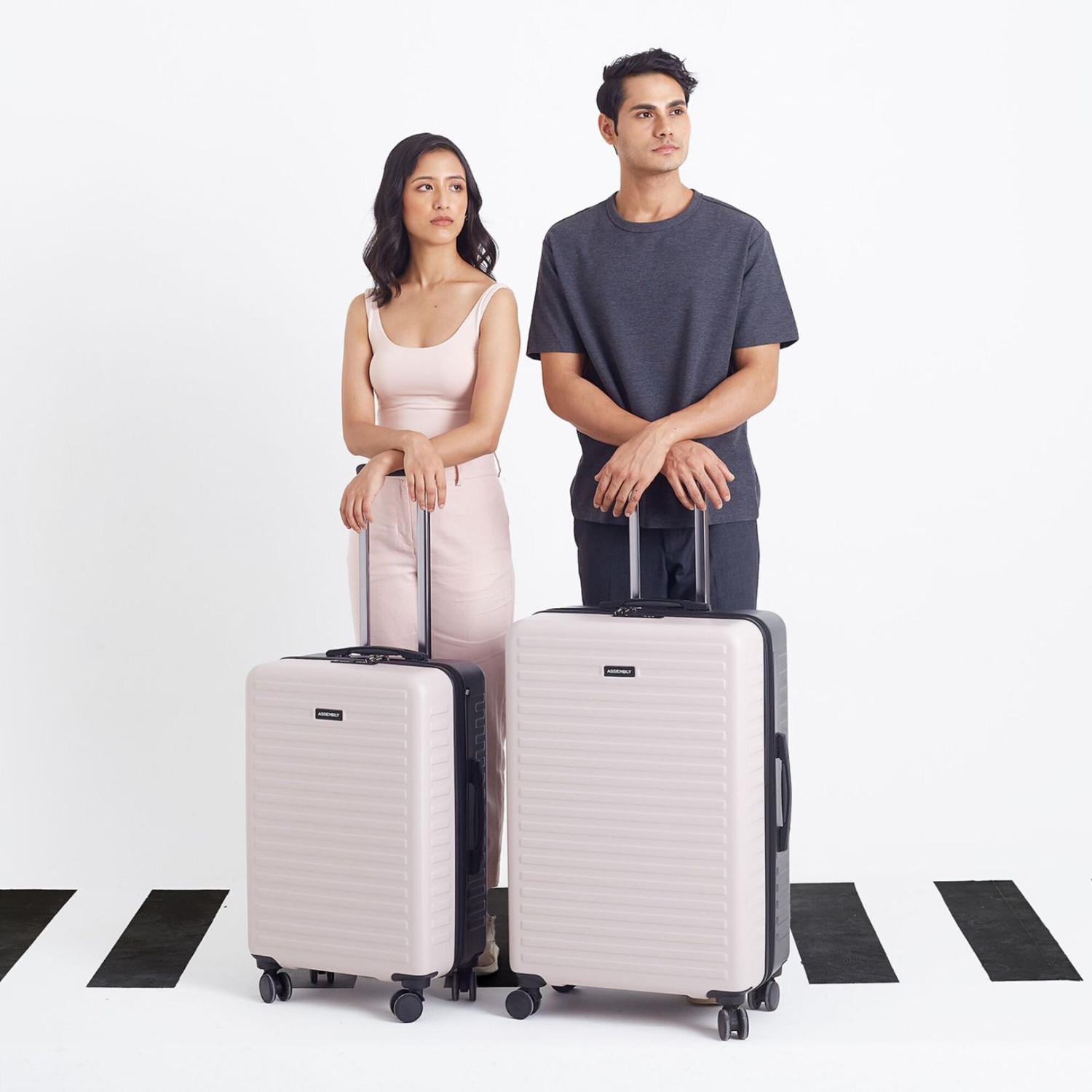 Image of Assembly Trolley Bag Combo with TSA Lock - Medium & Large Checkin Suitcase (65, 75 cm) Check-in Suitcase 8 Wheels - 24 inch