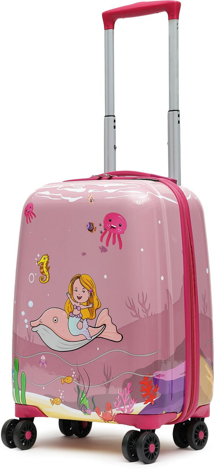 Image of YAYAVAR MERMAID PRINCESS OFFICIAL MERCHANDISE KIDS TROLLEY 5 Year International Warranty Cabin Suitcase 8 Wheels - 20 inch