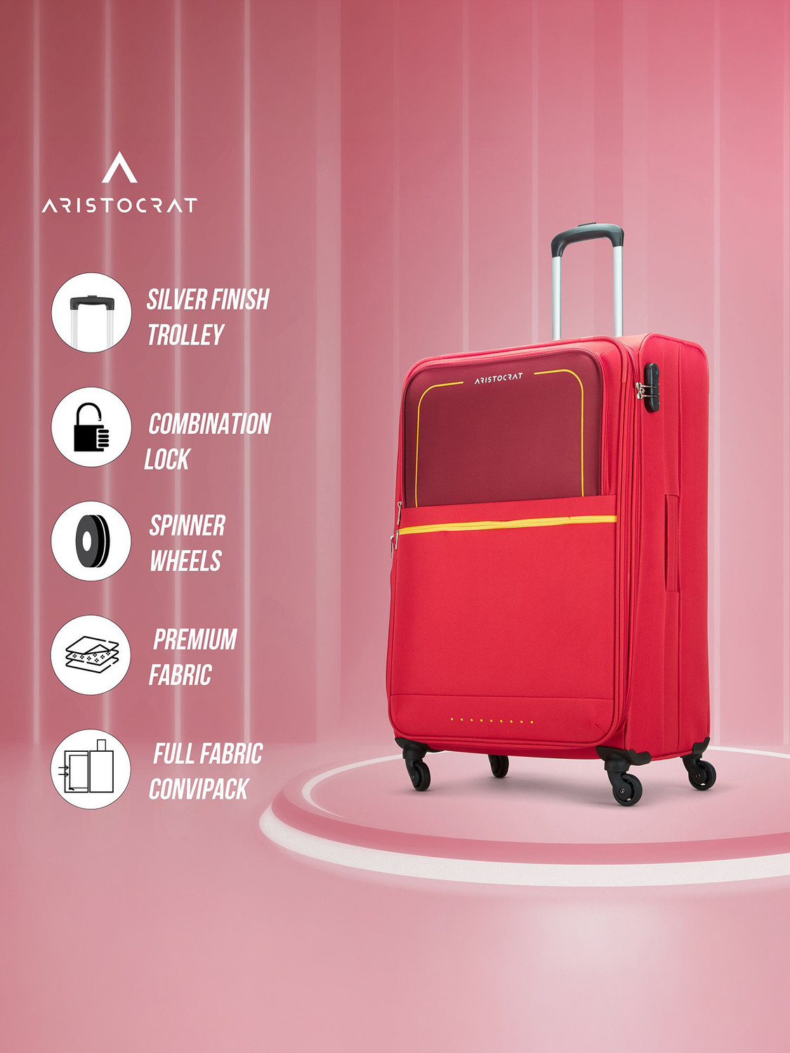 Image of ARISTOCRAT Evolve Large Trolley Bag 79cm & Delta Duffle Trolley 52cm For Travel Expandable Check-in Suitcase 4 Wheels - 34 inch