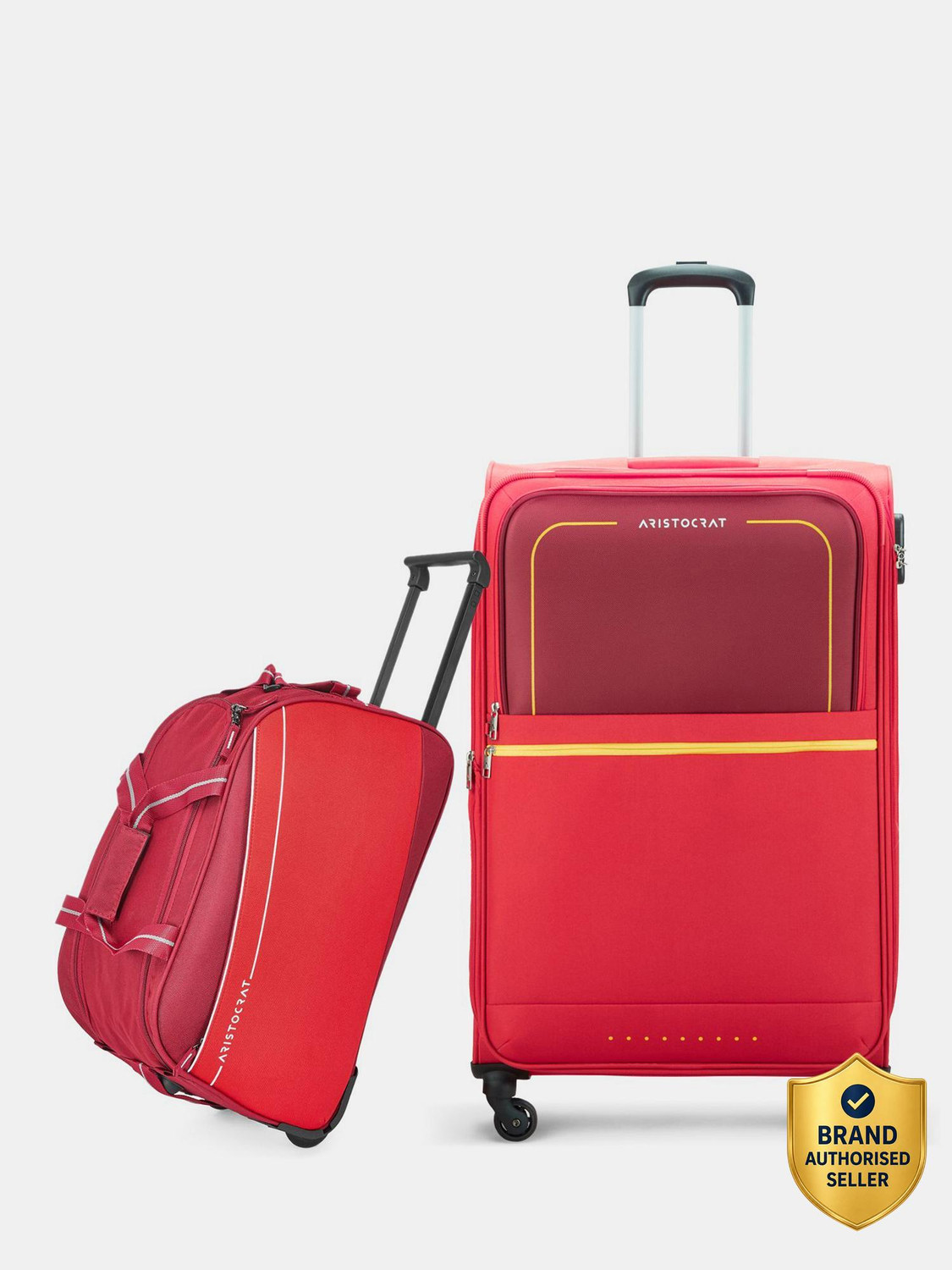 Image of ARISTOCRAT Evolve Large Trolley Bag 79cm & Delta Duffle Trolley 52cm For Travel Expandable Check-in Suitcase 4 Wheels - 34 inch