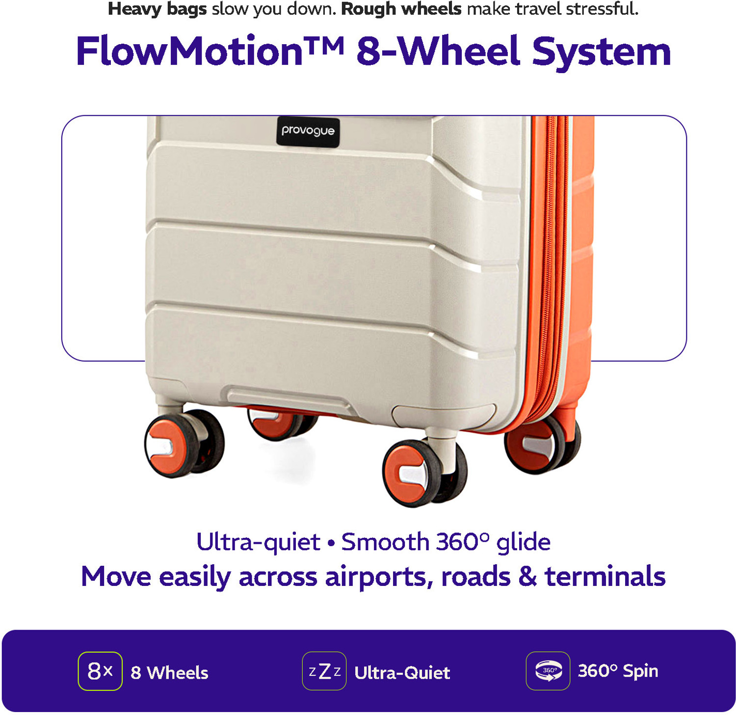 Image of PROVOGUE Cascade Expandable Check-in Suitcase 8 Wheels - 26 inch