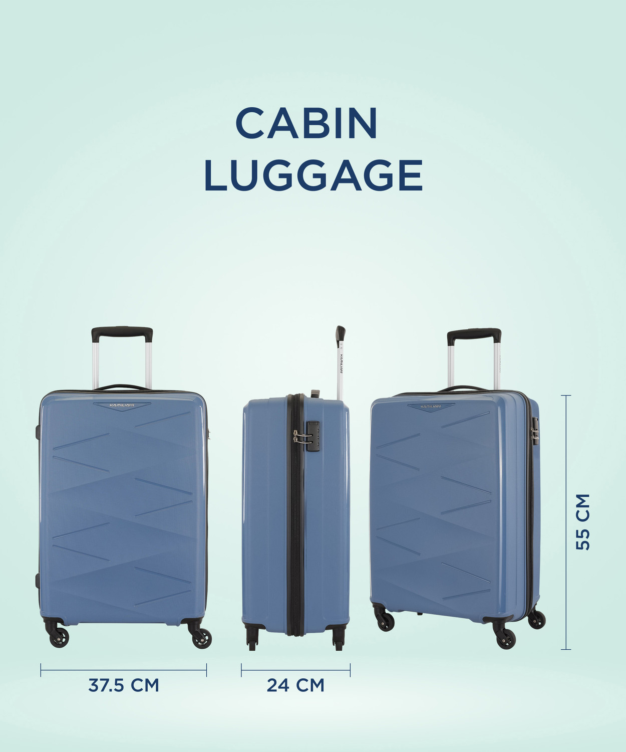 Image of Kamiliant by American Tourister Combination Lock-Triprism Cabin Suitcase 4 Wheels - 21 inches