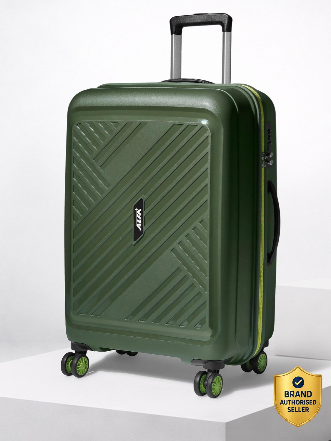 Image of ALFA by VIP Rhino Strong Hard Side Luggage | Trolley Bag With Flushed Combination Lock Check-in Suitcase 8 Wheels - 30 Inch