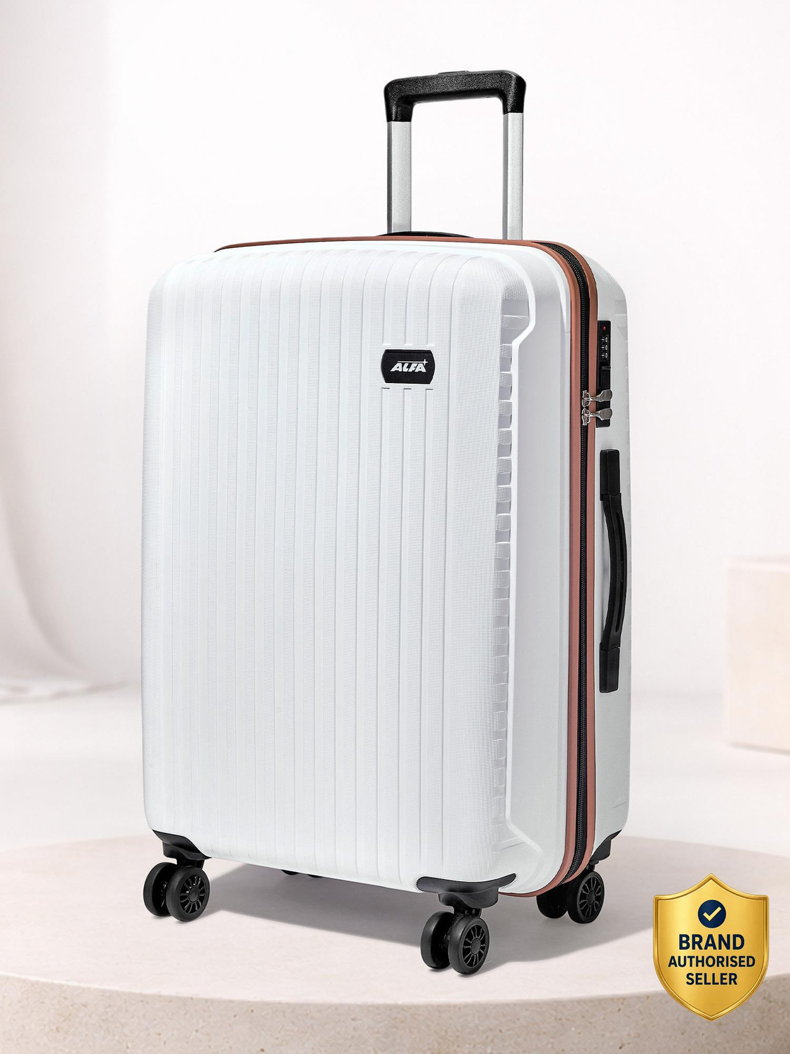 Image of ALFA by VIP Excel Secure Hard Side Luggage | Trolley Bag With Flushed Combination Lock Check-in Suitcase 8 Wheels - 30 Inch