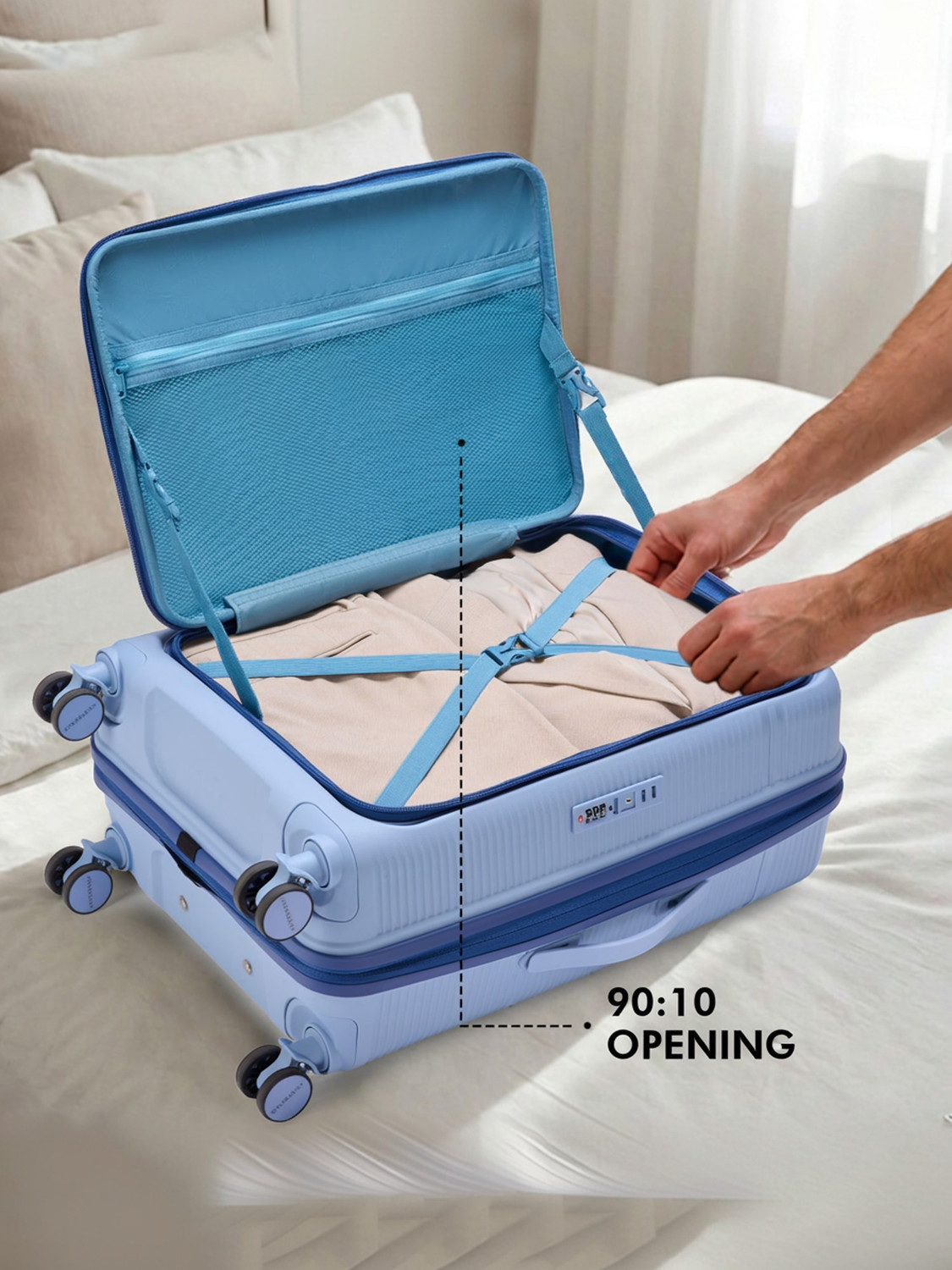 Image of ARISTOCRAT Solana Check-in Trolley Bag | Front Opening Hard Luggage with TSA Lock Check-in Suitcase 8 Wheels - 26 inch