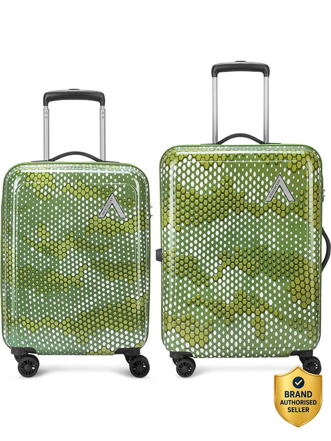 Image of ARISTOCRAT Combat Set of 2 Trolley Bag 53.5cm & 63.5cm | Hard Luggage | Combination Lock Cabin & Check-in Set 8 Wheels - 25 Inch