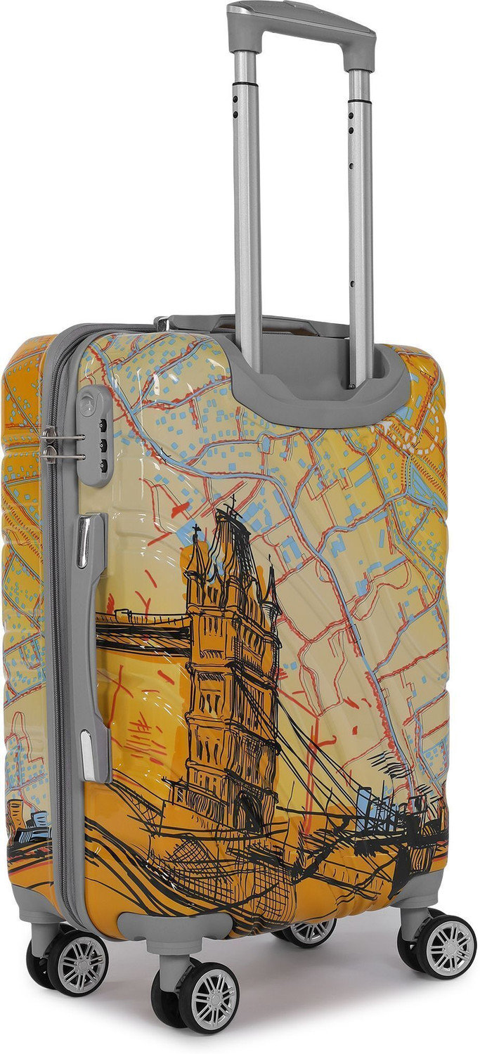 Image of FALKON LONDON BRIDGE Polycarbonate 8 Double Wheels, Light Weight Unbreakable Suitcase Cabin Suitcase 8 Wheels - 22 inch