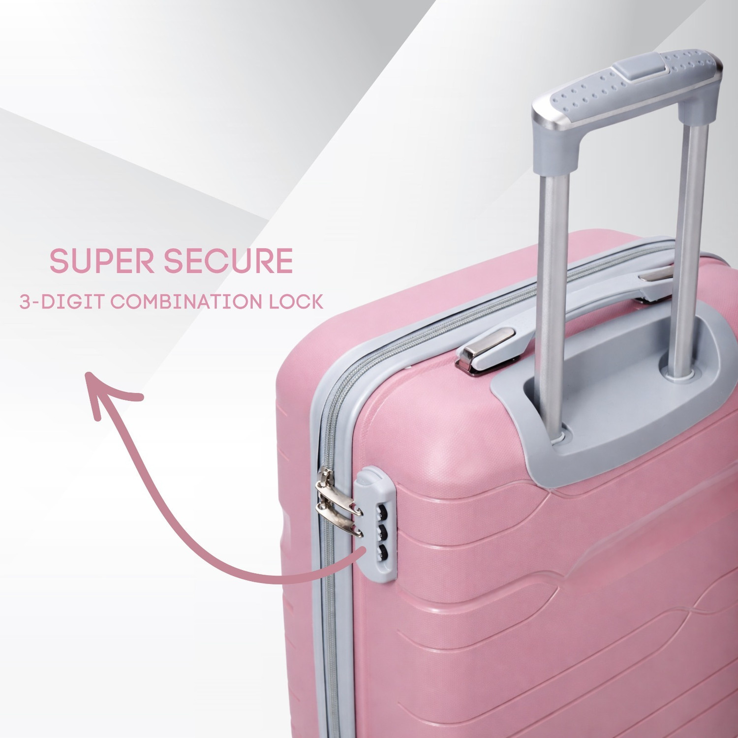 Image of baxon Pink-20IN Cabin Suitcase 8 Wheels - 20 inch