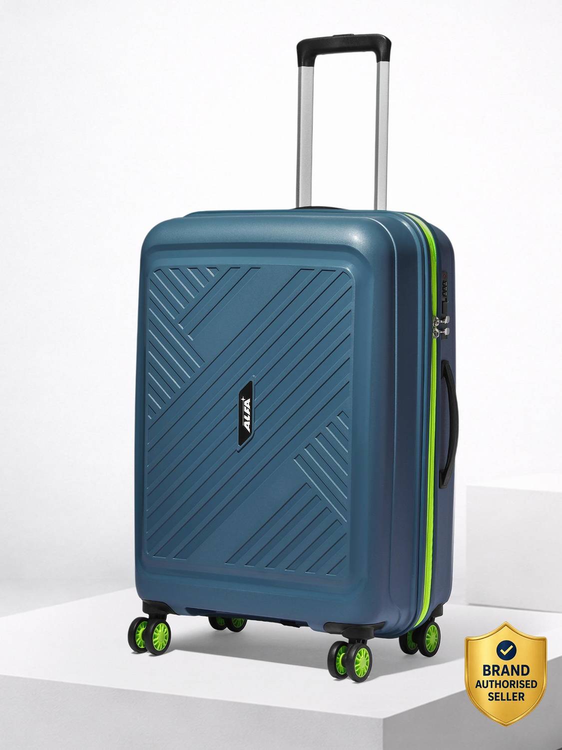 ALFA by VIP Rhino Strong Hard Side Luggage | Trolley Bag With Flushed Combination Lock Check-in Suitcase 8 Wheels - 26 Inch