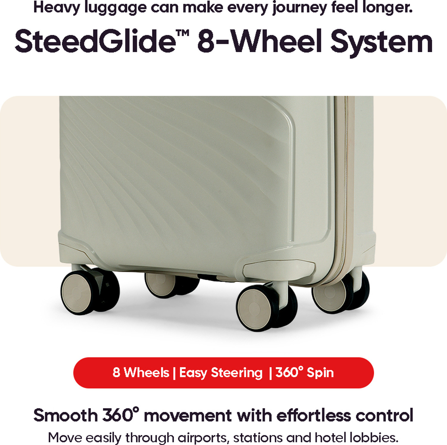 Image of LATTITUDE by Provogue MERIDIAN 75 8W GHOST GREY /LIMESTONE GREY Check-in Suitcase 8 Wheels - 28 inch