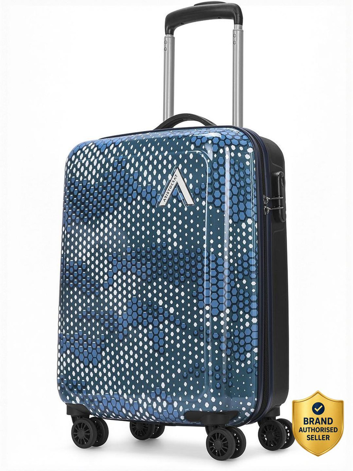 Image of ARISTOCRAT Combat Cabin Trolley Bag | Hard Luggage | Combination Lock with Sturdy Zipper Cabin Suitcase 8 Wheels - 21 Inch