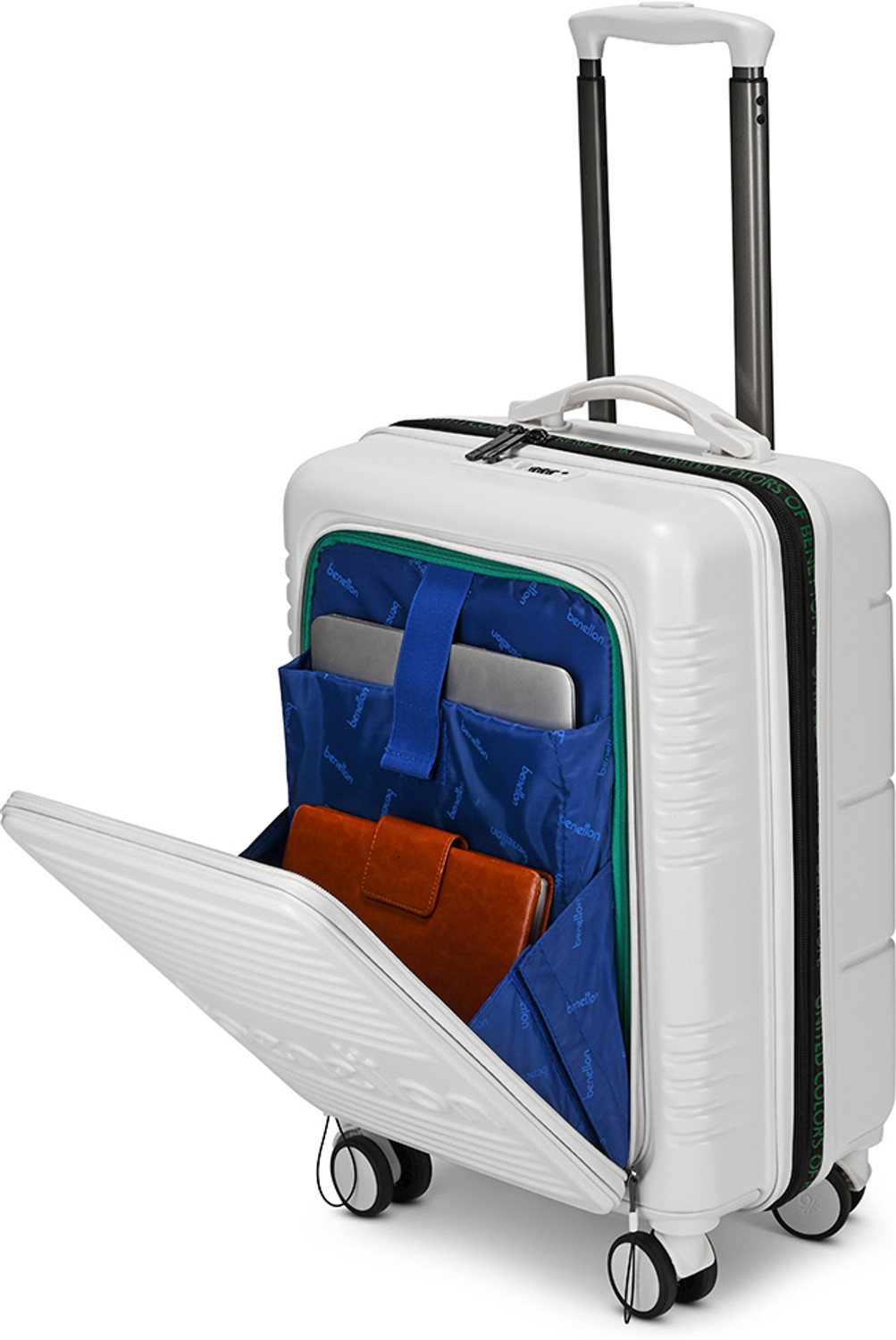 Image of United Colors of Benetton Small Cabin Suitcase (55.5 cm) 8 Wheels - Florence - White